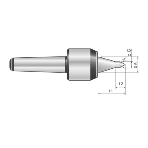 Otočný trn, štíhlá špička, 60°, MT 1