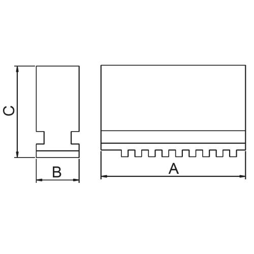 Sada 3 měkkých pevných čelistí 125 mm, BASIC